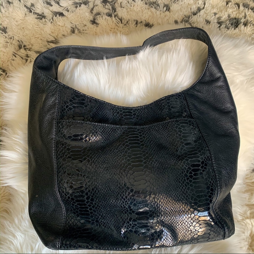Michael Kors Leather & Snakeskin Hobo Bag - Picture 2 of 8